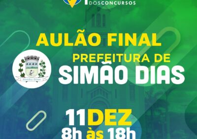 AULÃO FINAL – PREFEITURA DE SIMÃO DIAS – PRESENCIAL – 11/12/2021