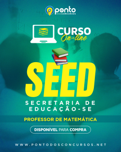 SECRETARIA DE EDUCAÇÃO DE SERGIPE  – SEED – PROF. MATEMÁTICA – EM 10X DE R$29,90 SEM JUROS