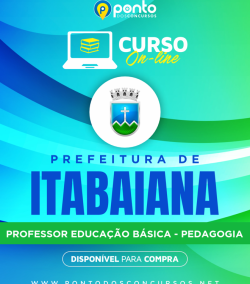 PREFEITURA MUNICIPAL DE ITABAIANA/SE – PROF. PEDAGOGIA – 10X R$29,90