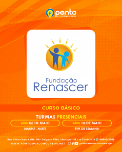FUNDAÇÃO RENASCER – ORIENTADOR SOCIAL – NÍVEL SUPERIOR