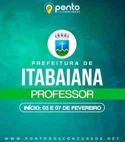 PREFEITURA DE ITABAIANA/SE | Pedagogia – CURSO 100% PRESENCIAL