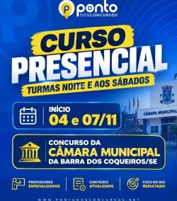 CÂMARA MUNICIPAL DA BARRA DOS COQUEIROS/SE | Assistente administrativo ou Técnico Legislativo – CURSO 100% PRESENCIAL